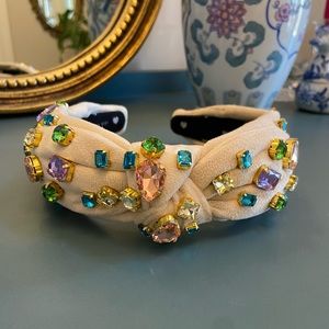 PASTEL LATTE MIXED CRYSTAL VERONICA BOW HEADBAND